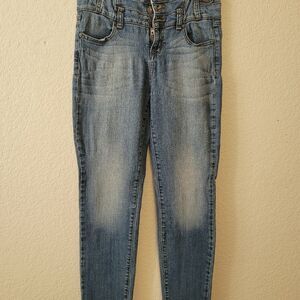 𝅺eunina Womens High Waist Skinny Jeans light Wash size-7